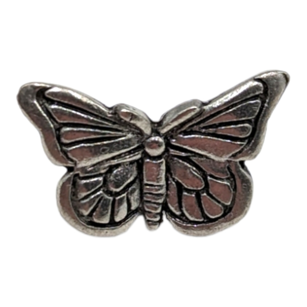 Jim CLIFT Signed Pewter Butterfly Silver Tone Hat Lapel Pin Brooch